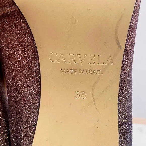 Women's Ombre Pink Sparkle Heels Black Prom Stiletto Pump CARVELA KURT GEIGER 7 - Picture 12 of 13